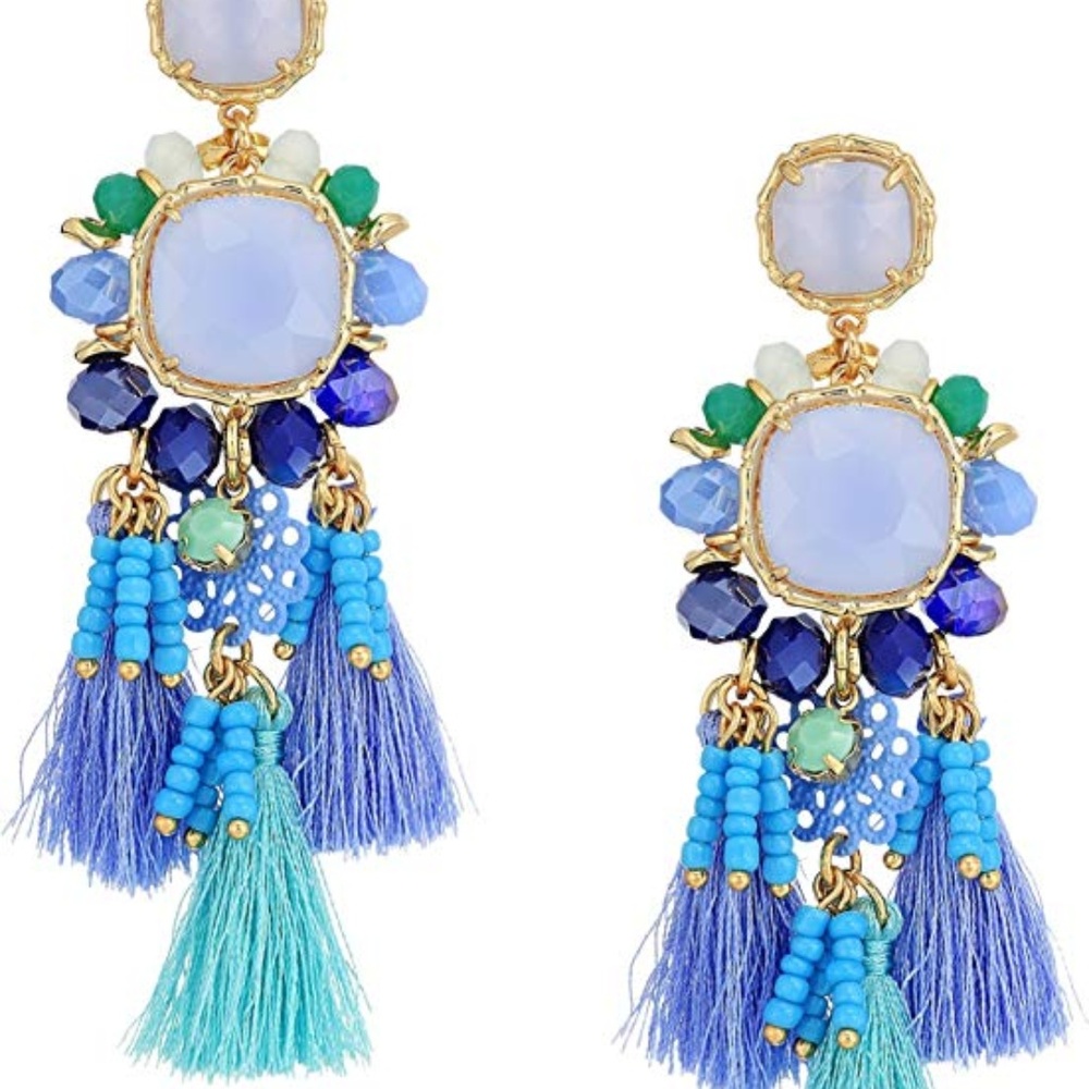 Lilly Pulizter Waterside earrings, sea salt blue